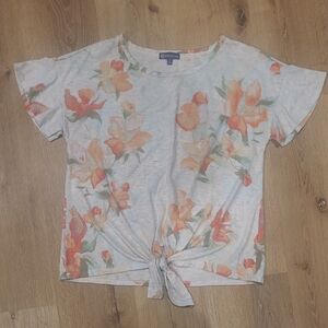 Democracy Peach Floral Tie-Front Small